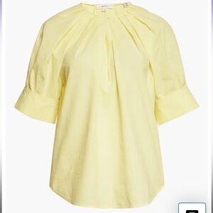 A.L.C. Carey Pleat Poplin Top in Canary Yellow size 2